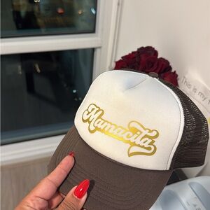 Brown and White 'Mamacita' Trucker Hat